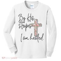 Bible Scripture By His Stripes I am Healed Easter Kids Long Sleeve Shirt thumb 0