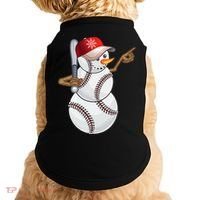 Baseball Snowman Balls Baseball Hat Snow Christmas Doggie Tank thumb 0