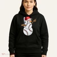 Baseball Snowman Balls Baseball Hat Snow Christmas Hoodie thumb 5