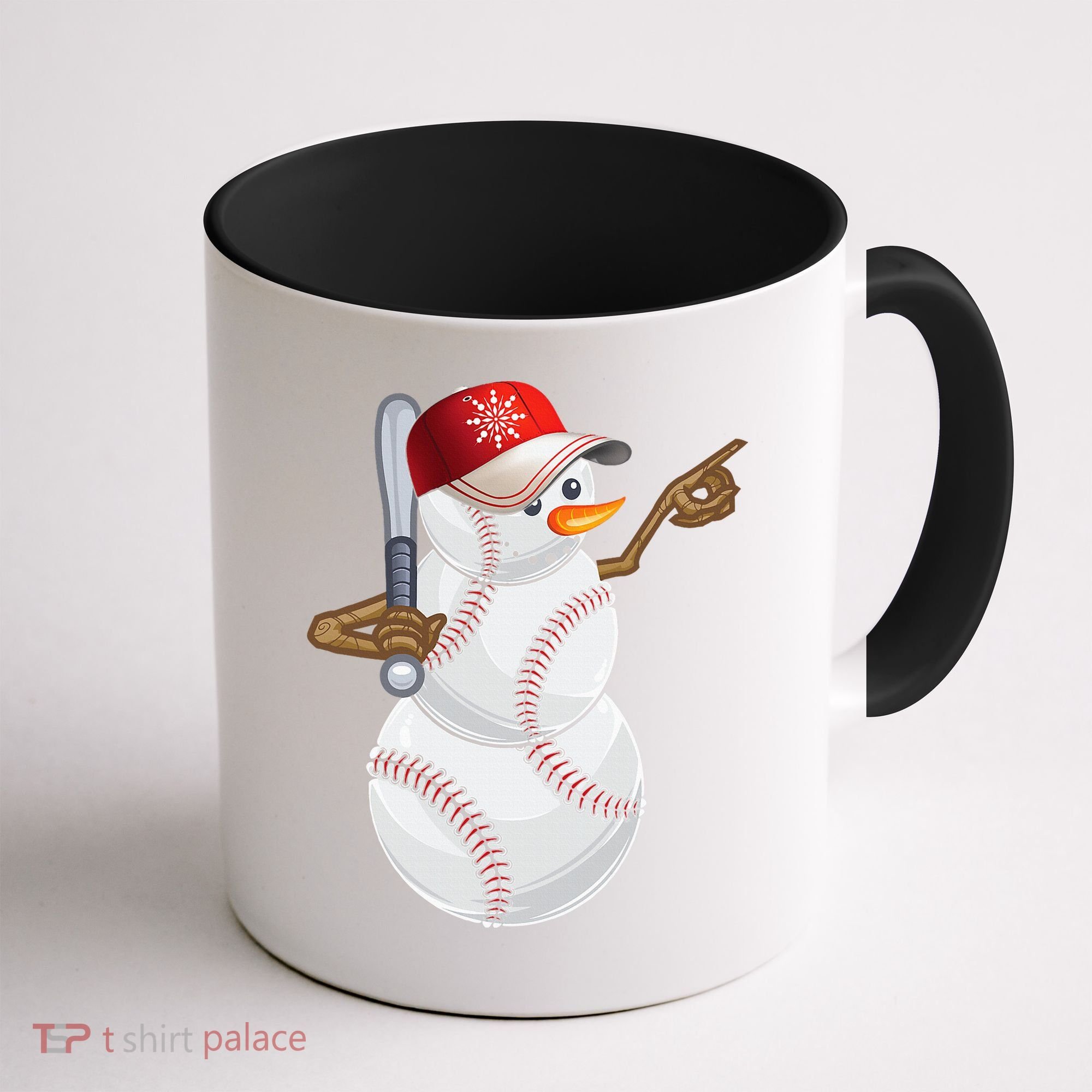 Baseball Snowman Balls Baseball Hat Snow Christmas Coffee Mug
