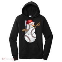 Baseball Snowman Balls Baseball Hat Snow Christmas Women's Hoodie thumb 0