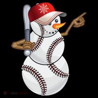 Baseball Snowman Balls Baseball Hat Snow Christmas Women's Hoodie thumb 2