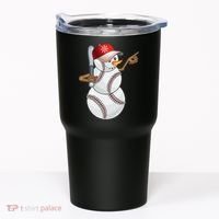 Baseball Snowman Balls Baseball Hat Snow Christmas Tumbler thumb 0