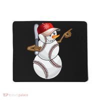 Baseball Snowman Balls Baseball Hat Snow Christmas Mousepad thumb 0