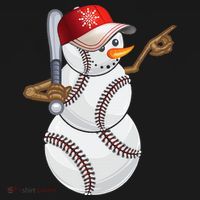 Baseball Snowman Balls Baseball Hat Snow Christmas Mousepad thumb 1