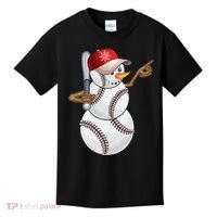 Baseball Snowman Balls Baseball Hat Snow Christmas Kids T-Shirt thumb 0
