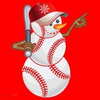 Baseball Snowman Balls Baseball Hat Snow Christmas Santa Hat thumb 1