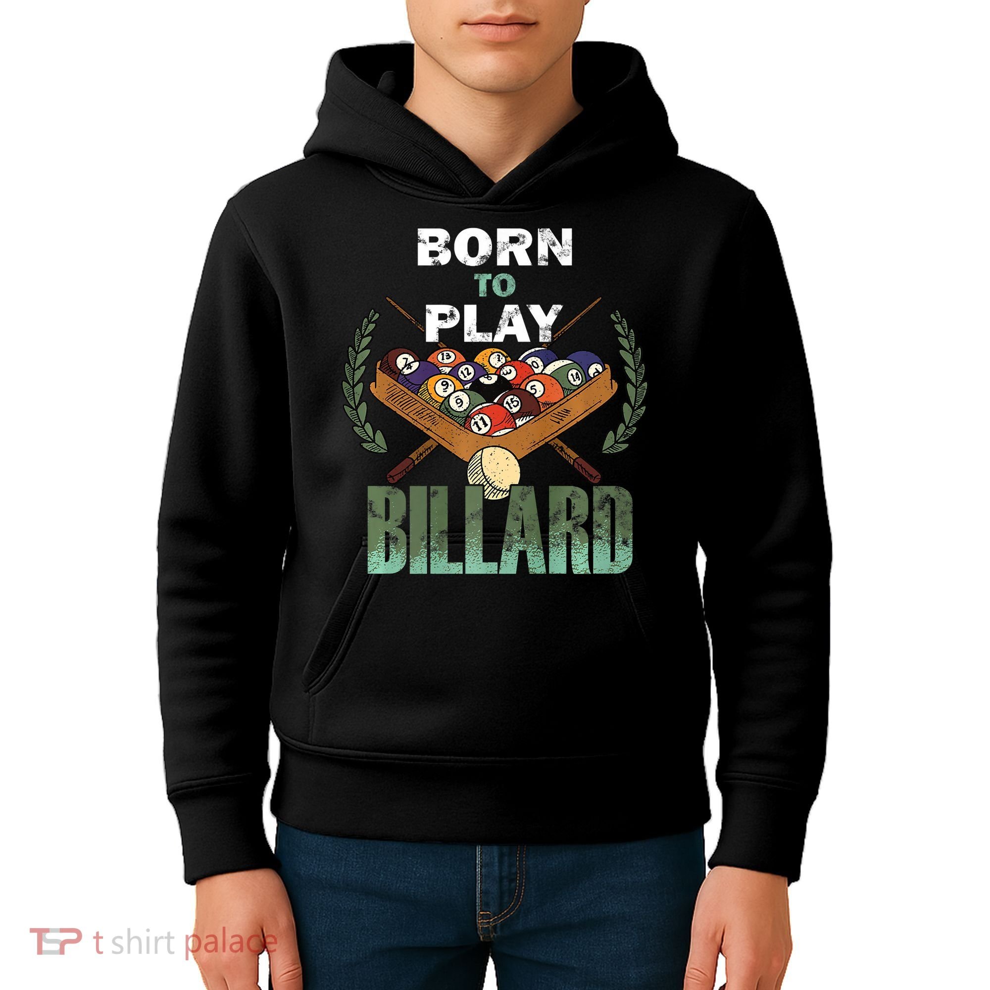 Billiards Saying Born To Play Billiard Funny Lover Trending Kids Hoodie