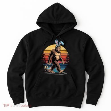 Bigfoot Sasquatch Bunny Easter Eggs Retro Hoodie