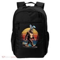 Bigfoot Sasquatch Bunny Easter Eggs Retro Backpack thumb 0