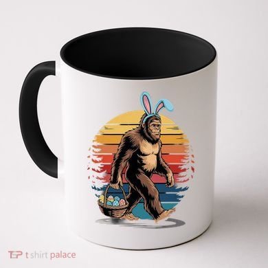 Bigfoot Sasquatch Bunny Easter Eggs Retro Coffee Mug