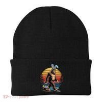 Bigfoot Sasquatch Bunny Easter Eggs Retro Beanie thumb 0