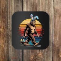 Bigfoot Sasquatch Bunny Easter Eggs Retro Coaster thumb 0