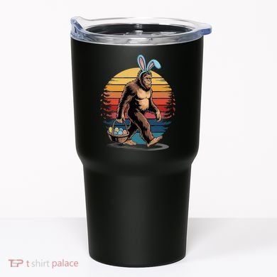 Bigfoot Sasquatch Bunny Easter Eggs Retro Tumbler