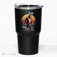 Bigfoot Sasquatch Bunny Easter Eggs Retro Tumbler thumb 0