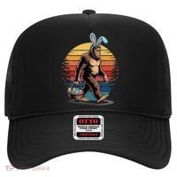 Bigfoot Sasquatch Bunny Easter Eggs Retro Hat thumb 0