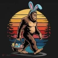 Bigfoot Sasquatch Bunny Easter Eggs Retro Toddler Hoodie thumb 2