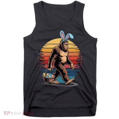 Bigfoot Sasquatch Bunny Easter Eggs Retro Tank Top