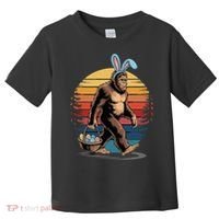 Bigfoot Sasquatch Bunny Easter Eggs Retro Toddler T-Shirt thumb 0