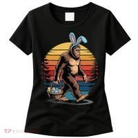 Bigfoot Sasquatch Bunny Easter Eggs Retro Women's T-Shirt thumb 0