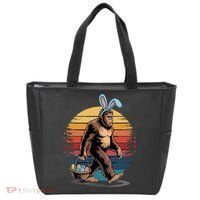 Bigfoot Sasquatch Bunny Easter Eggs Retro Tote Bag thumb 0