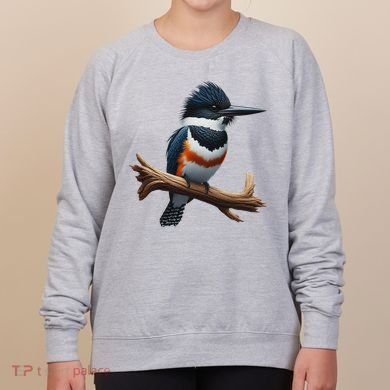 Bird Series. Belted Kingfisher Bird. ArtistS Rendition. Women's Sweatshirt