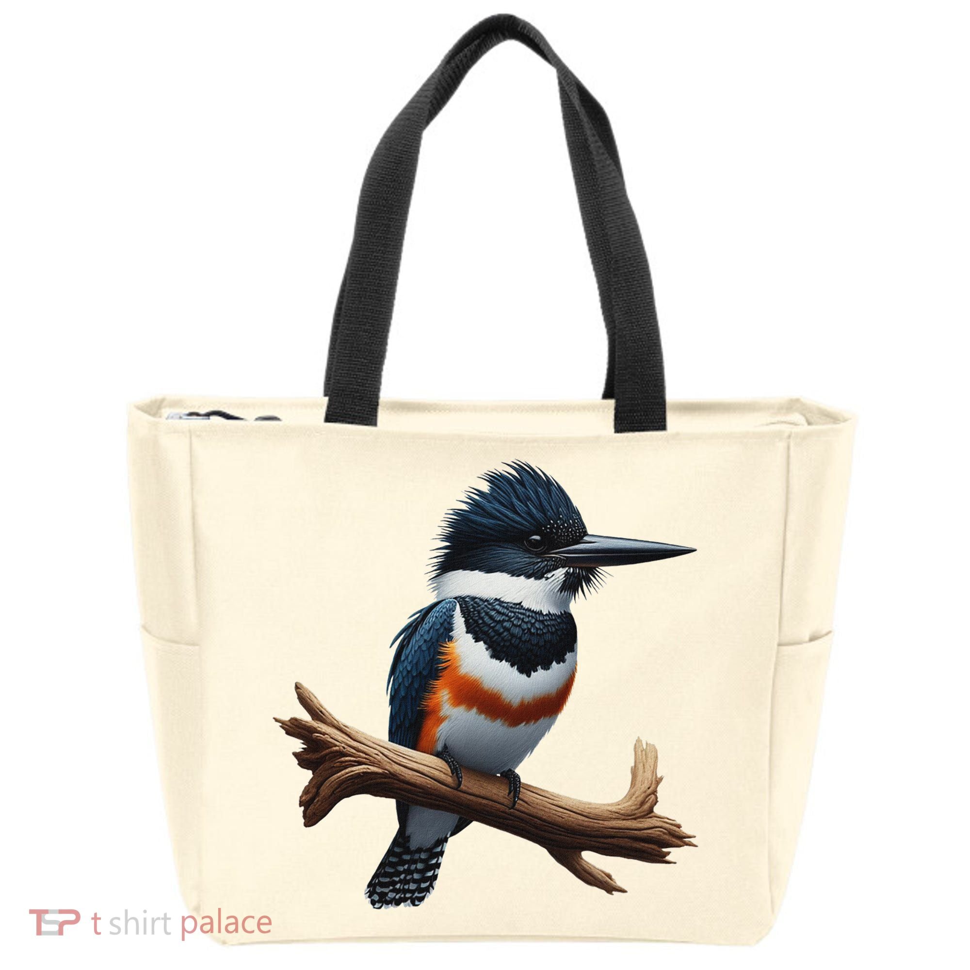 Bird Series. Belted Kingfisher Bird. ArtistS Rendition. Tote Bag