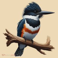 Bird Series. Belted Kingfisher Bird. ArtistS Rendition. Tote Bag thumb 4