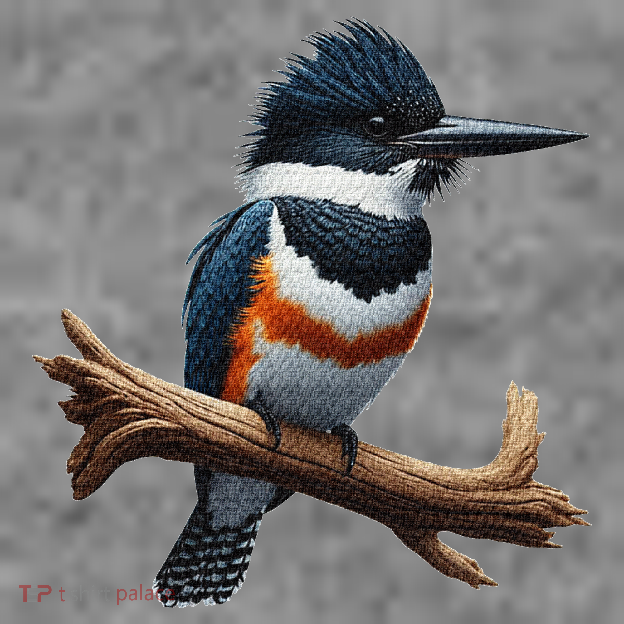 Bird Series. Belted Kingfisher Bird. ArtistS Rendition. Toddler Hoodie