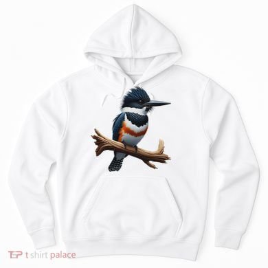 Bird Series. Belted Kingfisher Bird. ArtistS Rendition. Hoodie