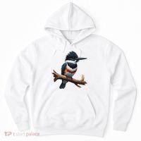 Bird Series. Belted Kingfisher Bird. ArtistS Rendition. Hoodie thumb 0