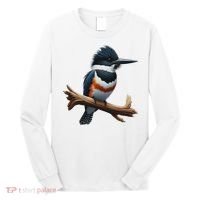 Bird Series. Belted Kingfisher Bird. ArtistS Rendition. Long Sleeve Shirt thumb 0
