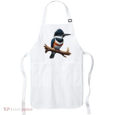 Bird Series. Belted Kingfisher Bird. ArtistS Rendition. Apron