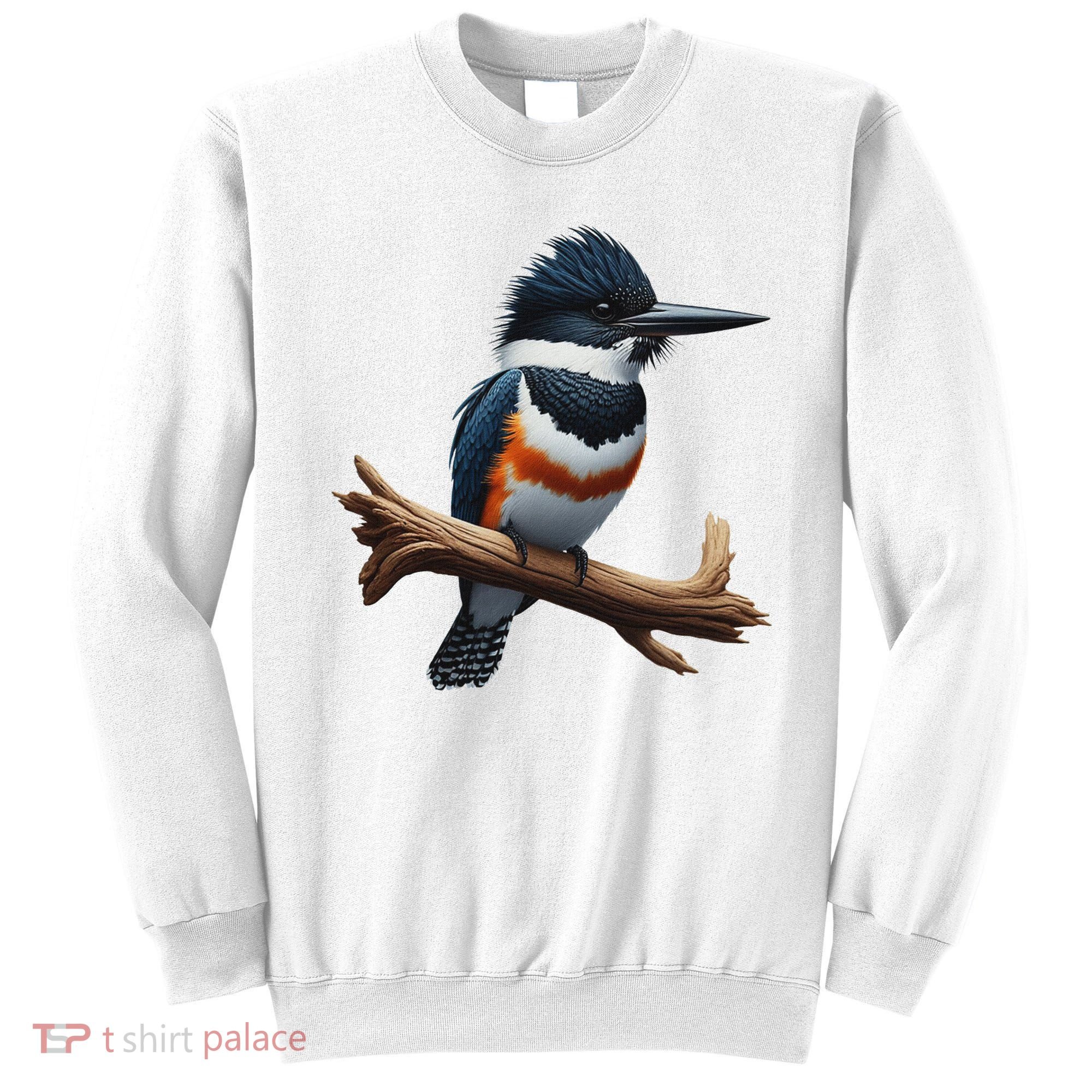 Bird Series. Belted Kingfisher Bird. ArtistS Rendition. Sweatshirt