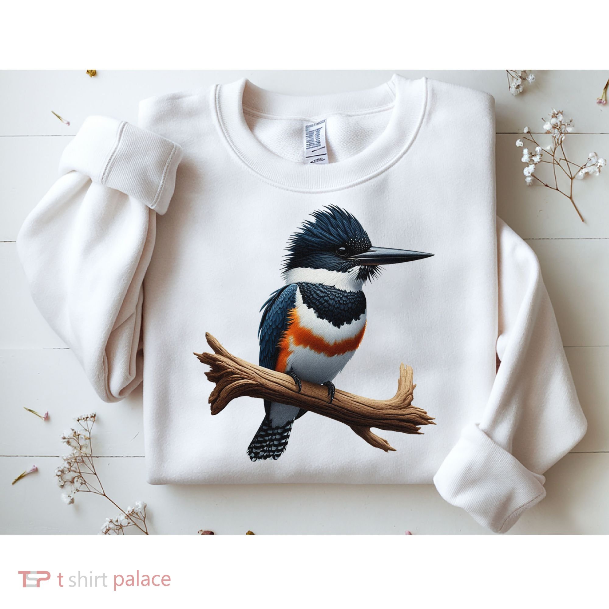 Bird Series. Belted Kingfisher Bird. ArtistS Rendition. Sweatshirt