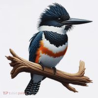 Bird Series. Belted Kingfisher Bird. ArtistS Rendition. Sweatshirt thumb 3