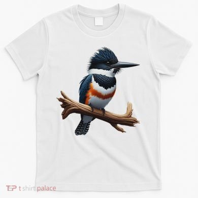 Bird Series. Belted Kingfisher Bird. ArtistS Rendition. T-Shirt