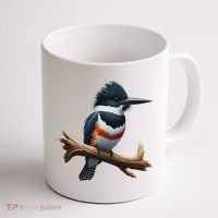 Bird Series. Belted Kingfisher Bird. ArtistS Rendition. Coffee Mug thumb 1