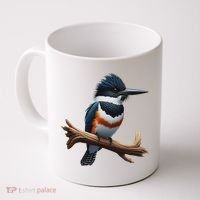 Bird Series. Belted Kingfisher Bird. ArtistS Rendition. Coffee Mug thumb 0