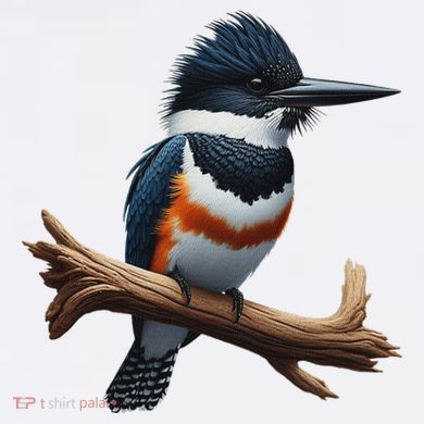 Bird Series. Belted Kingfisher Bird. ArtistS Rendition. Coffee Mug