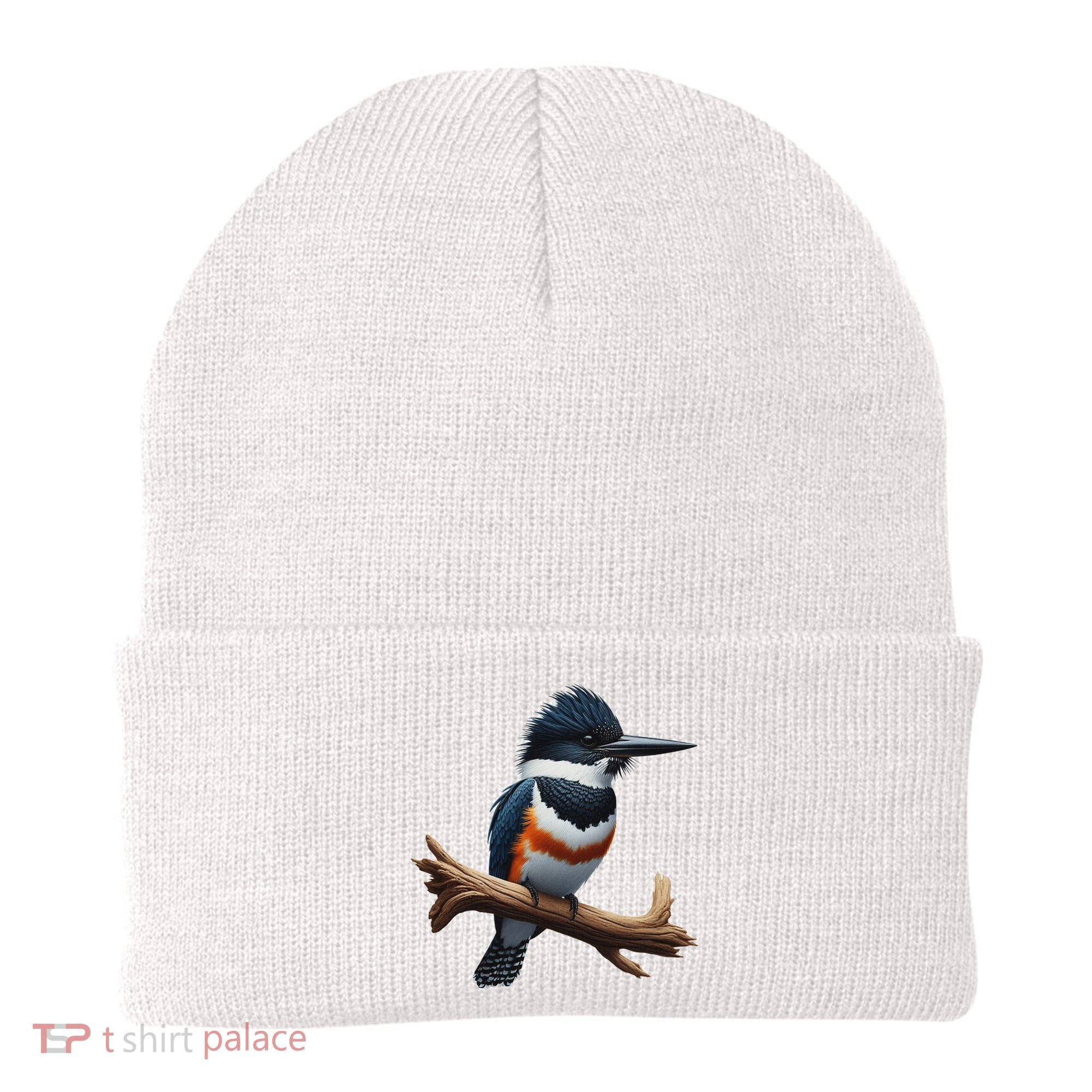 Bird Series. Belted Kingfisher Bird. ArtistS Rendition. Beanie