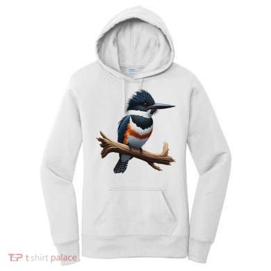 Bird Series. Belted Kingfisher Bird. ArtistS Rendition. Women's Hoodie