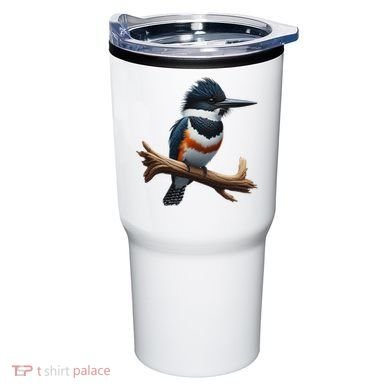 Bird Series. Belted Kingfisher Bird. ArtistS Rendition. Tumbler