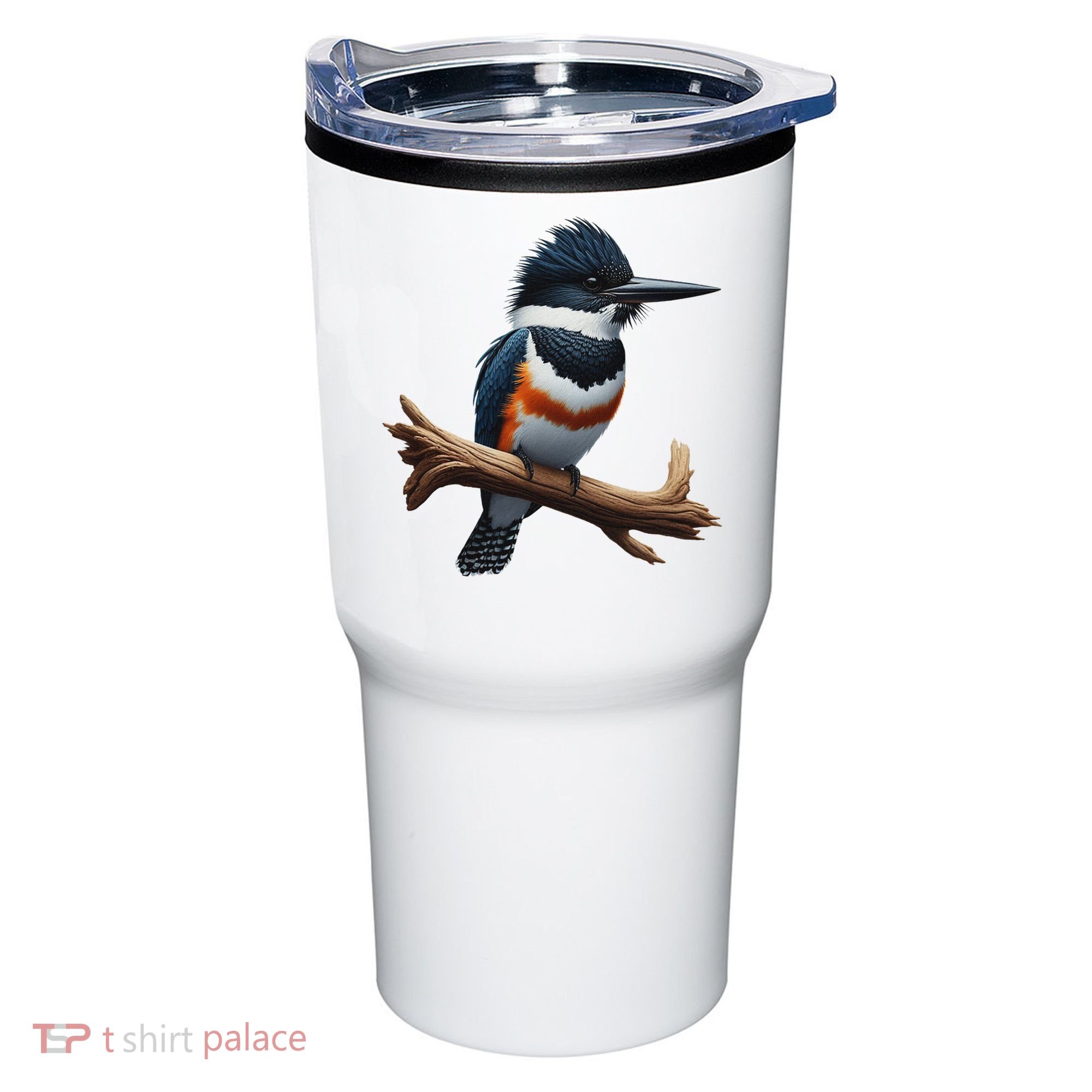 Bird Series. Belted Kingfisher Bird. ArtistS Rendition. Tumbler