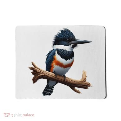 Bird Series. Belted Kingfisher Bird. ArtistS Rendition. Mousepad