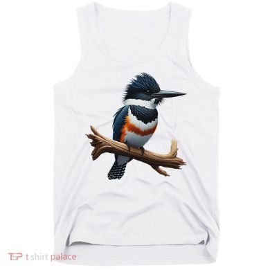 Bird Series. Belted Kingfisher Bird. ArtistS Rendition. Tank Top