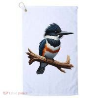 Bird Series. Belted Kingfisher Bird. ArtistS Rendition. Golf Towel thumb 0