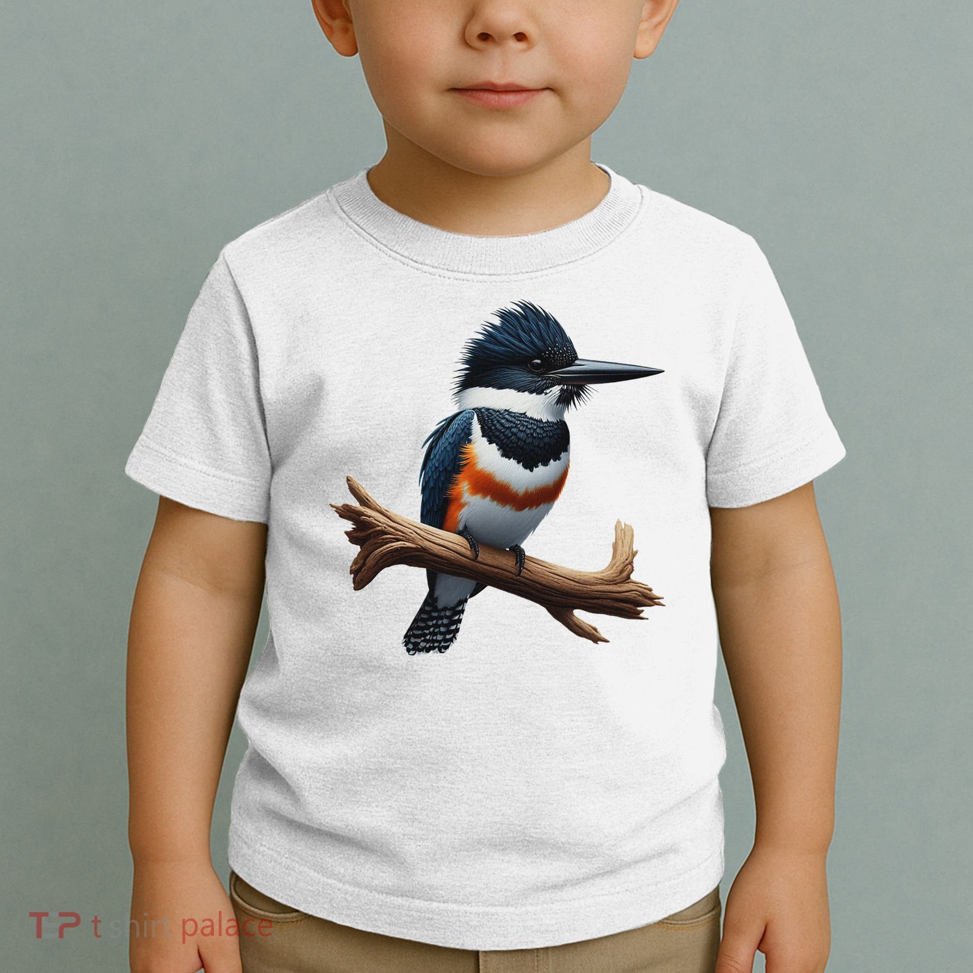 Bird Series. Belted Kingfisher Bird. ArtistS Rendition. Toddler T-Shirt