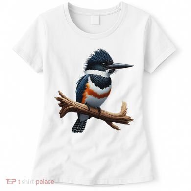 Bird Series. Belted Kingfisher Bird. ArtistS Rendition. Women's T-Shirt