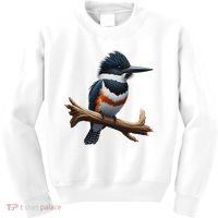 Bird Series. Belted Kingfisher Bird. ArtistS Rendition. Kids Sweatshirt thumb 0